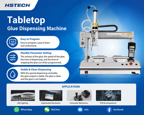 Ultime notizie aziendali su New HS-D4221 Tabletop Potting Machine Released for PCB, Automotive & Consumer Electronics Precision Gluing
