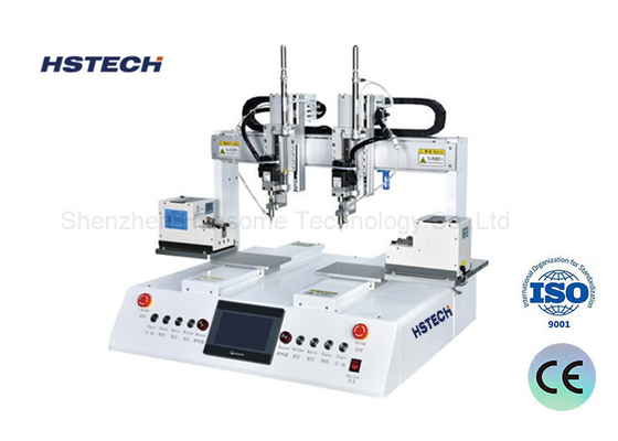 Un buon prezzo. Operatore visibile 6 assi Operatore di serratura a vite con doppia stazione di lavoro in linea