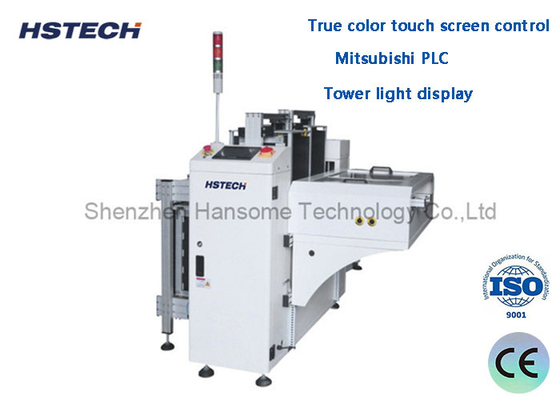 Un buon prezzo. Visualizzazione della luce della torre Mitsubishi PLC Dual Rail PCB Unloader Altezza standard per applicazioni SMT in linea