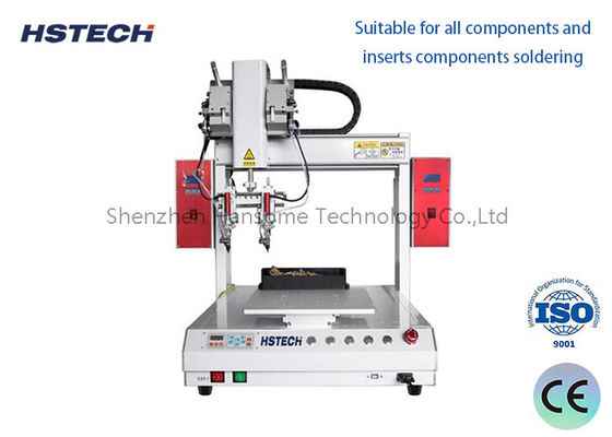 Macchina di saldatura automatica per PCB da scrivania con sistema di alimentazione a doppio stagno di calore Robot di saldatura a lavandino