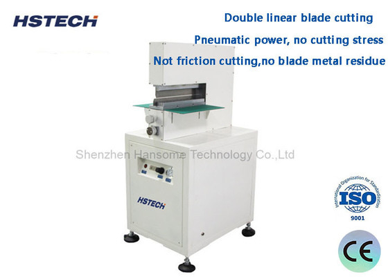 Un buon prezzo. Dispositivi per la decodifica di PCB a potenza pneumatica V Cut PCB Depanelizer con doppio taglio a lame lineari in linea