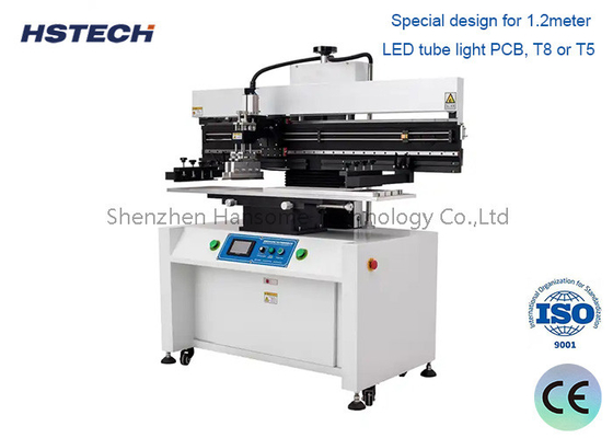 Un buon prezzo. Macchina di stampa semiautomatica di pasta di saldatura per PCB a tubo a LED da 1,2 m in linea