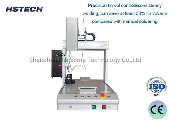 Un buon prezzo. 4 assi macchina di saldatura automatica X/Y/Z/R rotazione programmazione manuale alta precisione in linea