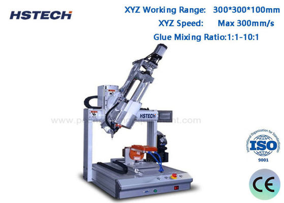Un buon prezzo. Macchina di distribuzione di colla ad alta precisione a 4 assi AB ±0,02 mm Precisione 300300100 mm Relazione di miscelazione 1:1-10:1 in linea